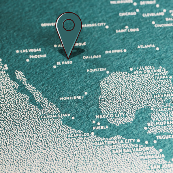 a map and a location pin