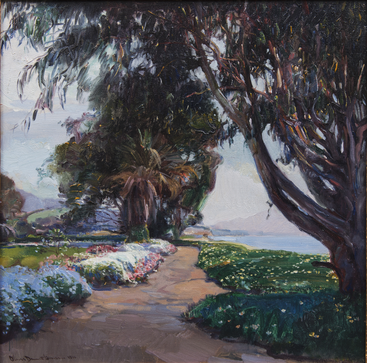 Oliver Dennett Grover–“A Vista of California Sunshine and Flowers,” Oil on Canvas, 1916