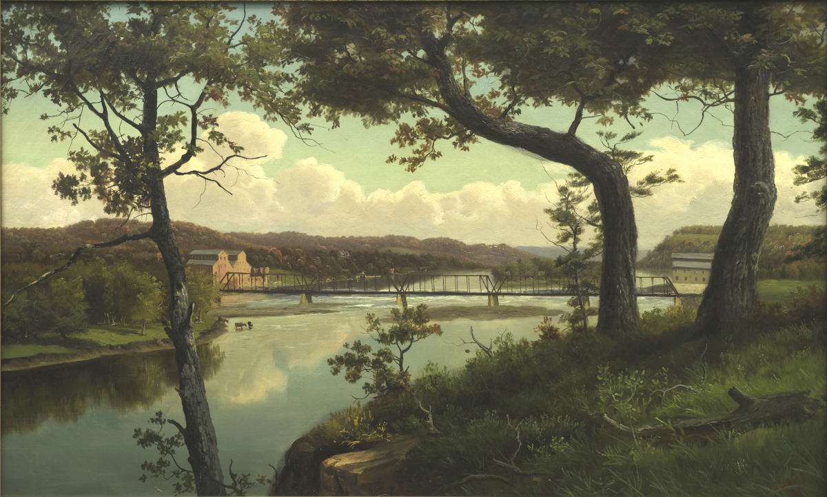 Henry Howard Bagg, “The Old Bridge at Oregon,” Oil on Canvas, 1892