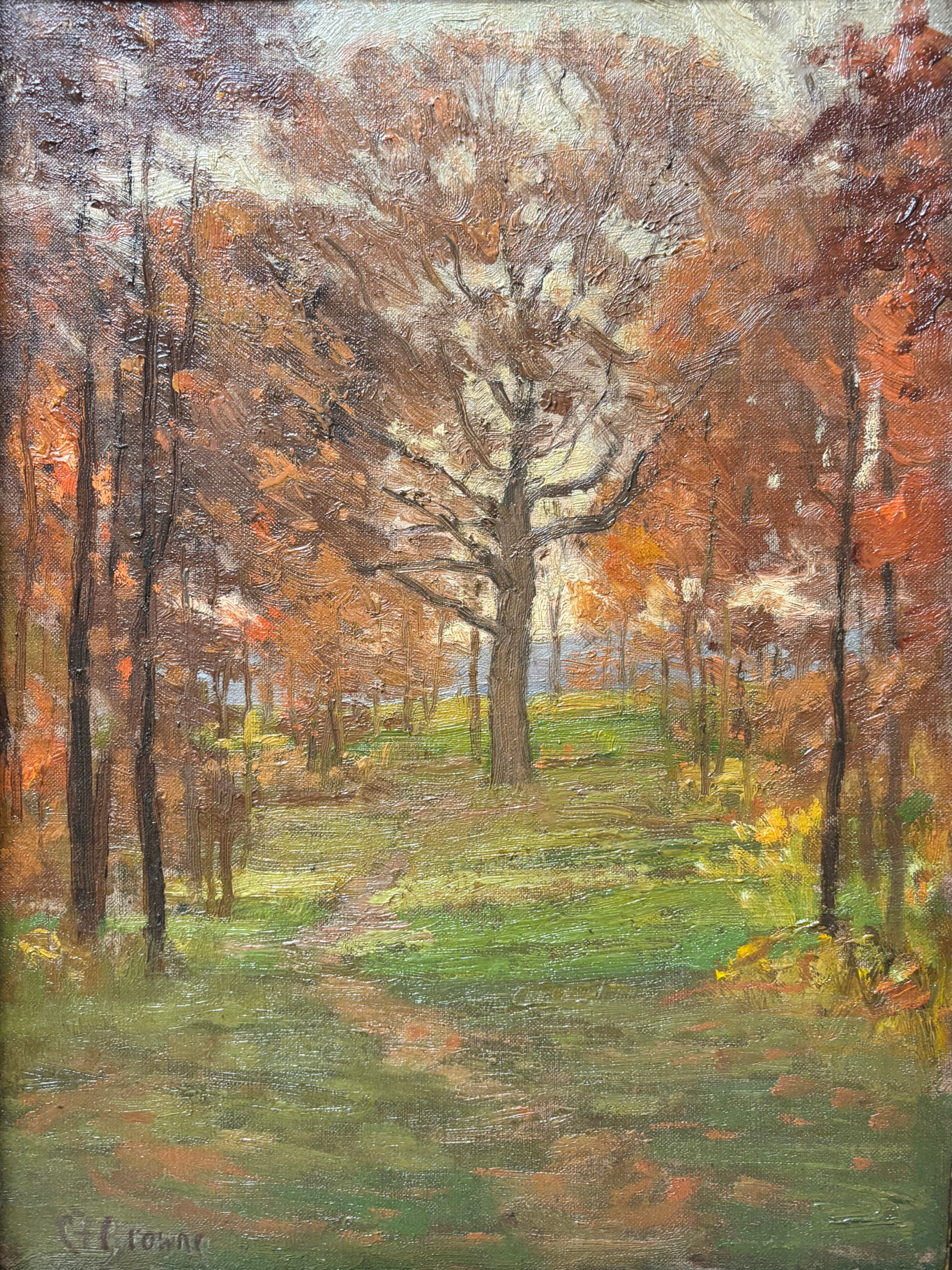 Charles Francis Browne, “The Big Oak,” Oil on Paper Board, c. 1920