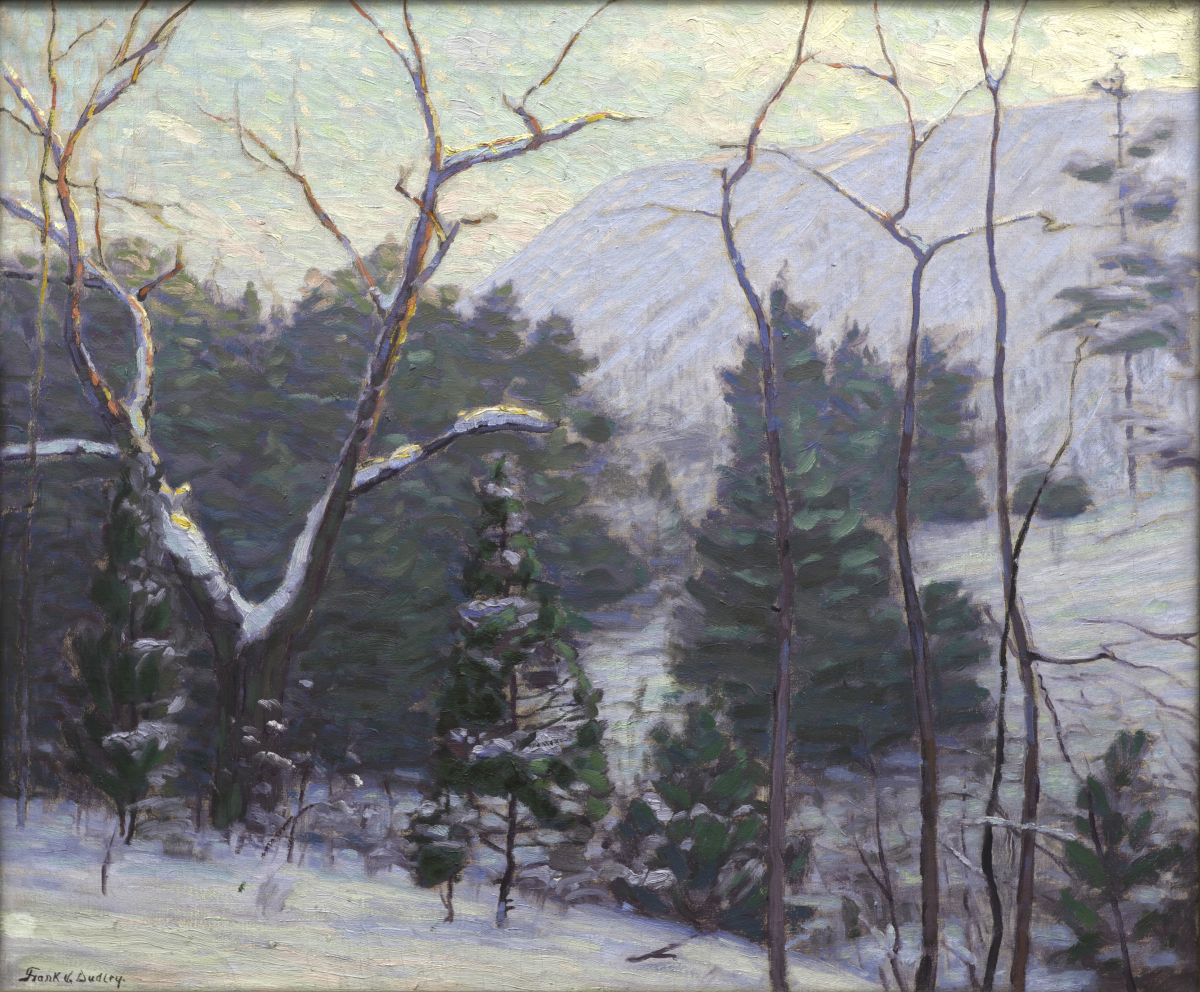 Frank Virgil Dudley, “Juniper Valley in Winter,” Oil on Canvas, c. Early 20th Century