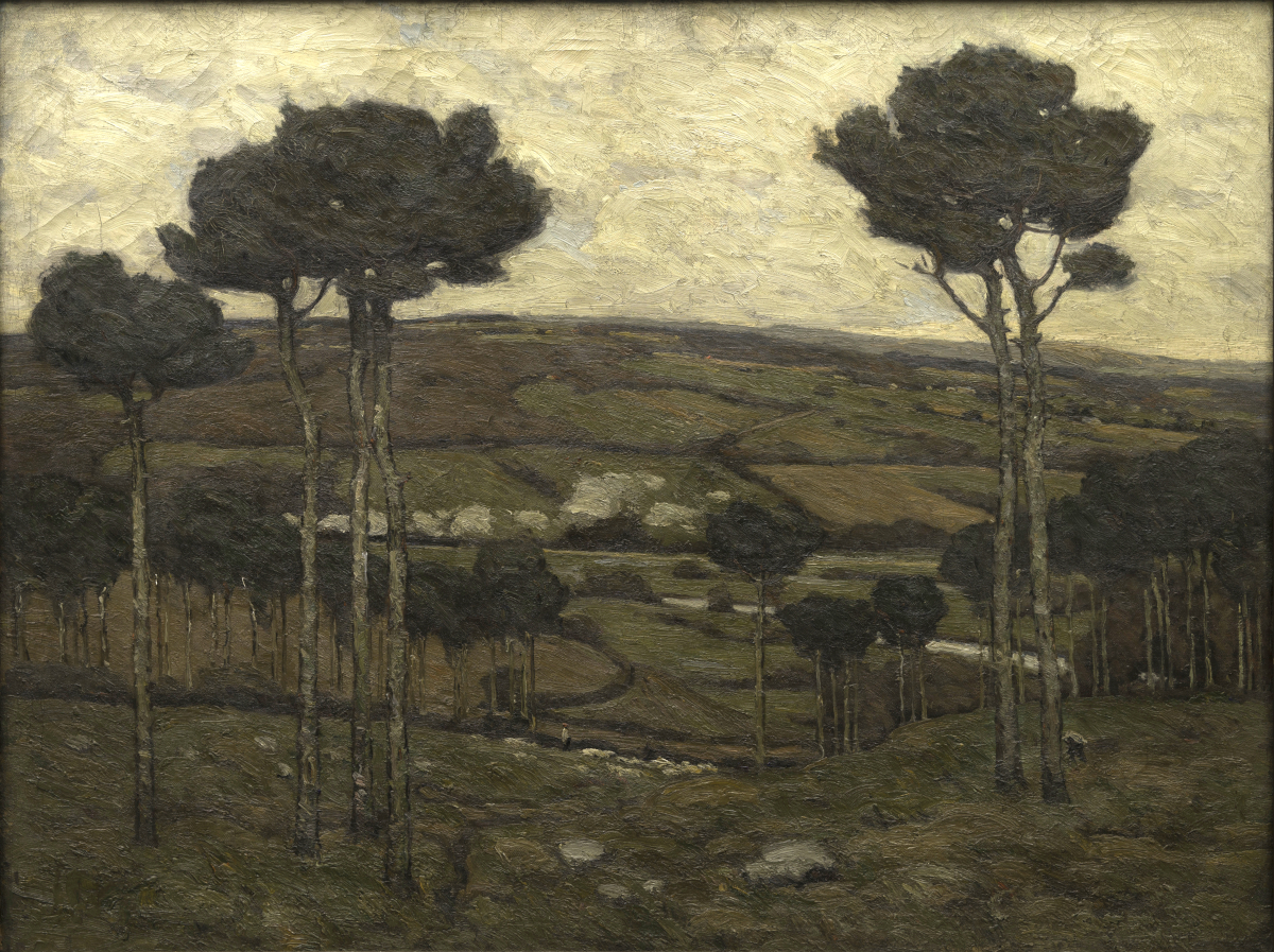 William A. Harper, “Normandy Pines,” Oil on Canvas, c. 1907