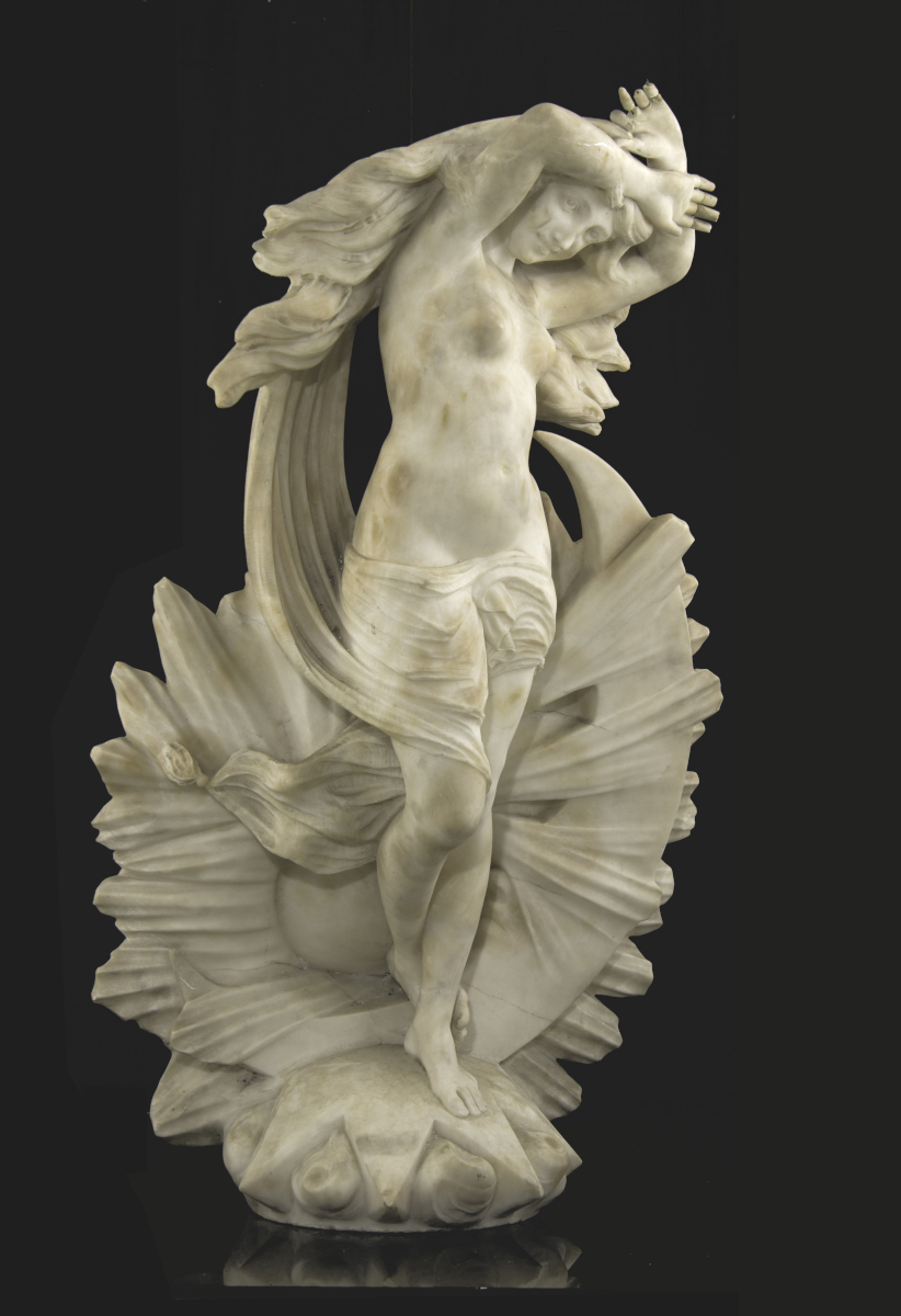 Agnes Valbourg Fromen, “The Dancing Girl,” Alabaster, c. Early 20th Century