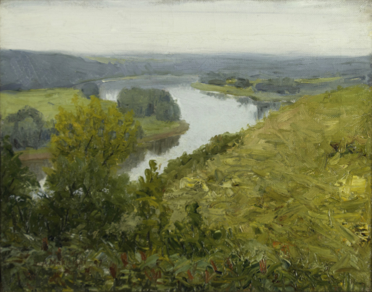 Leon A. Makielski, “Rock River Scene” Oil on Canvas, 1908