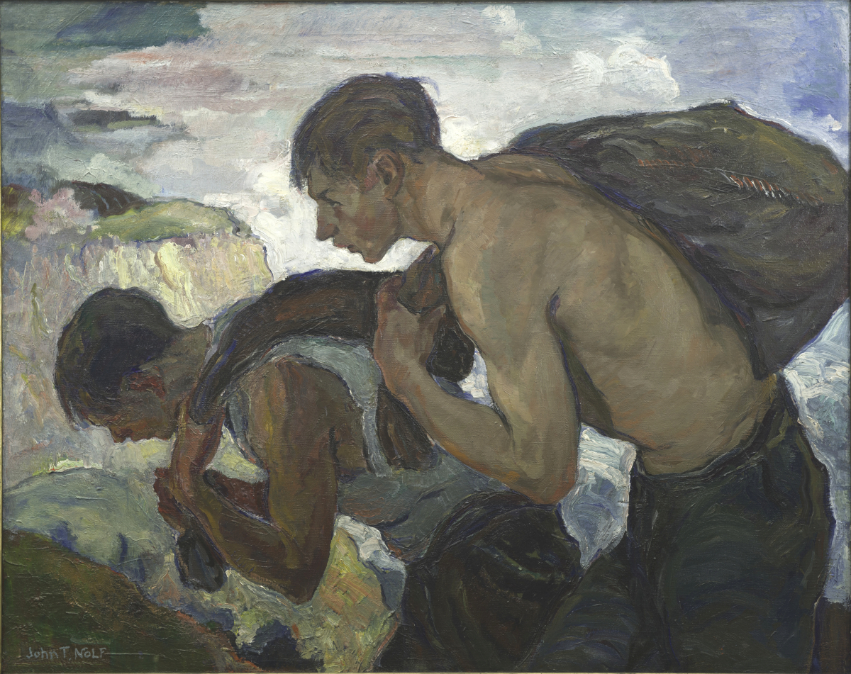 John Thomas Nolf, “The Clam Diggers,” or “The Barbary Coast,” Oil on Canvas, 1937