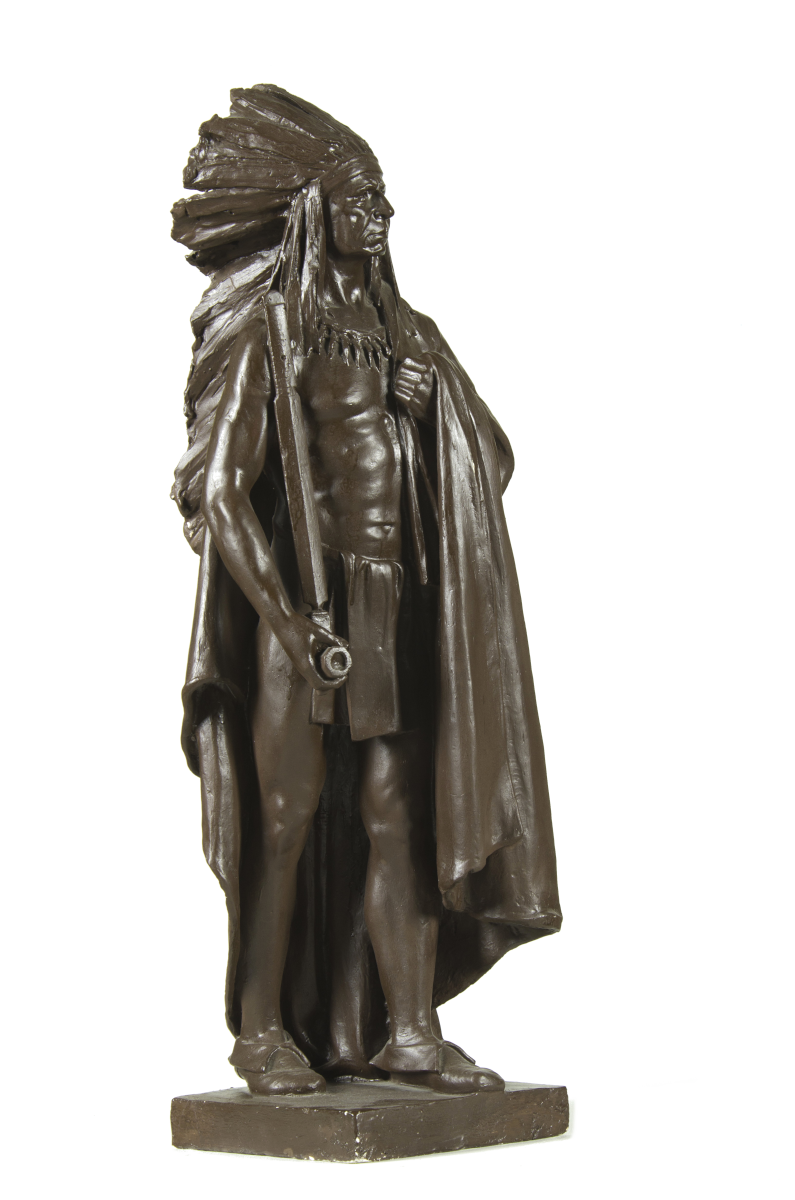 Nellie Verne Walker, “Working Model for Chief Keokuk,” Painted Plaster, 1913