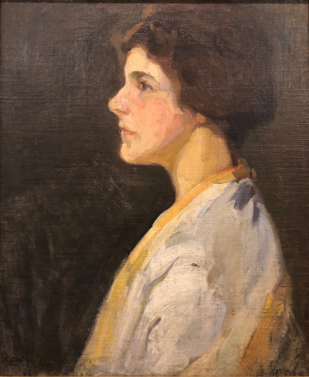 Unknown, “Portrait of Jessie Heckman Hirschl,” Oil on Canvas, c. 1910-1912
